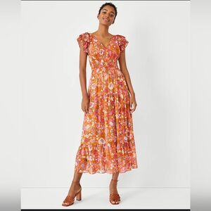 Ann taylor shimmer batik floral dress